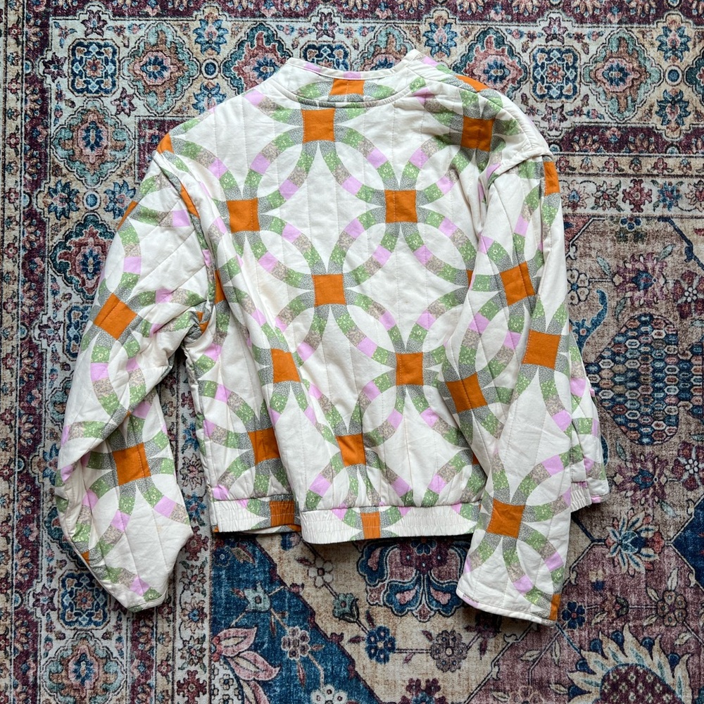 Universal Thread quilted colorful button lightweight Bomber Jacket, large - Picture 3 of 5